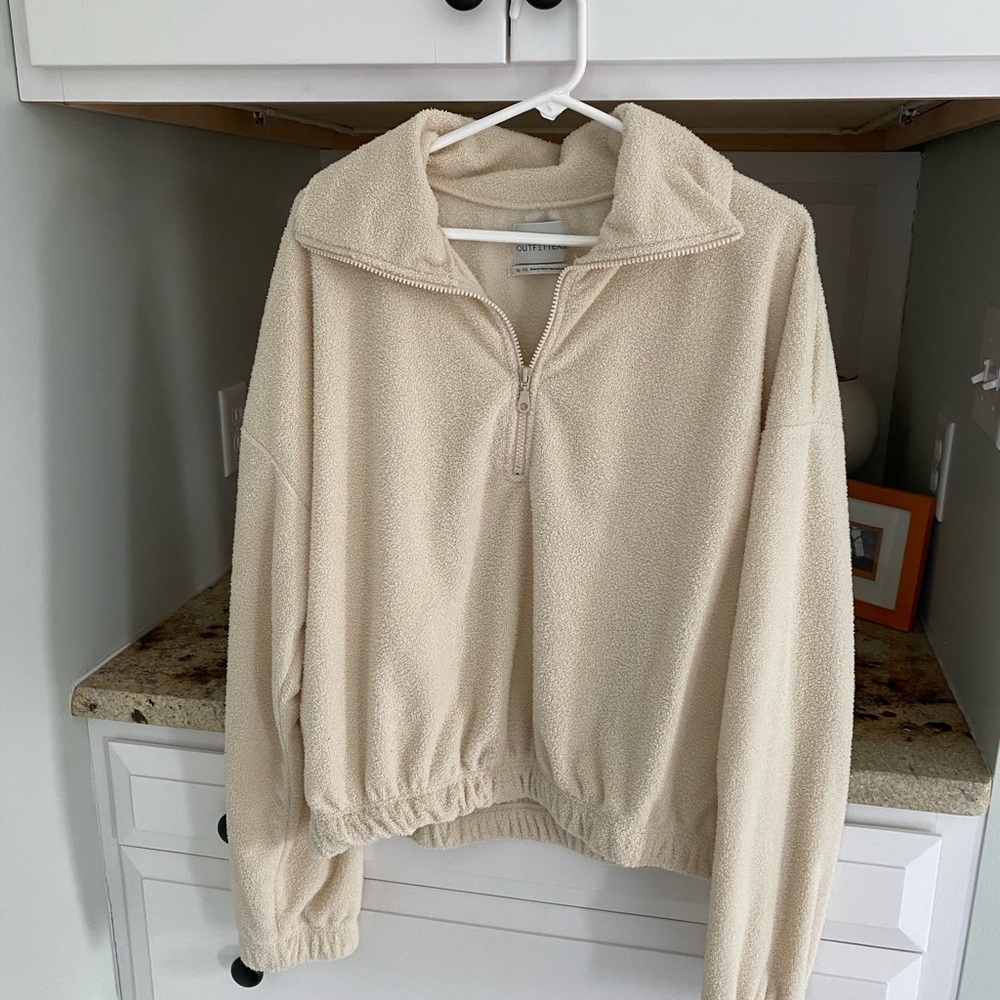 Urban Outfitters quarter zip teddy sweatshirt